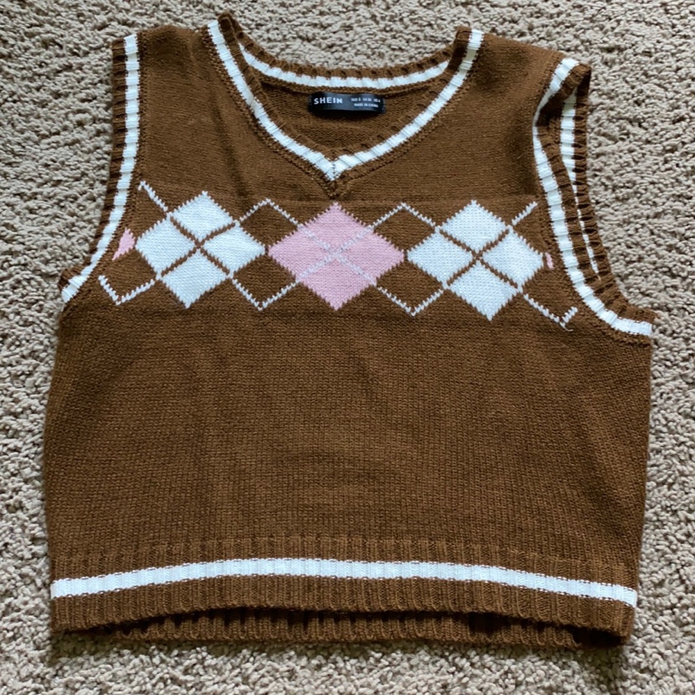 Brown and pink vest
